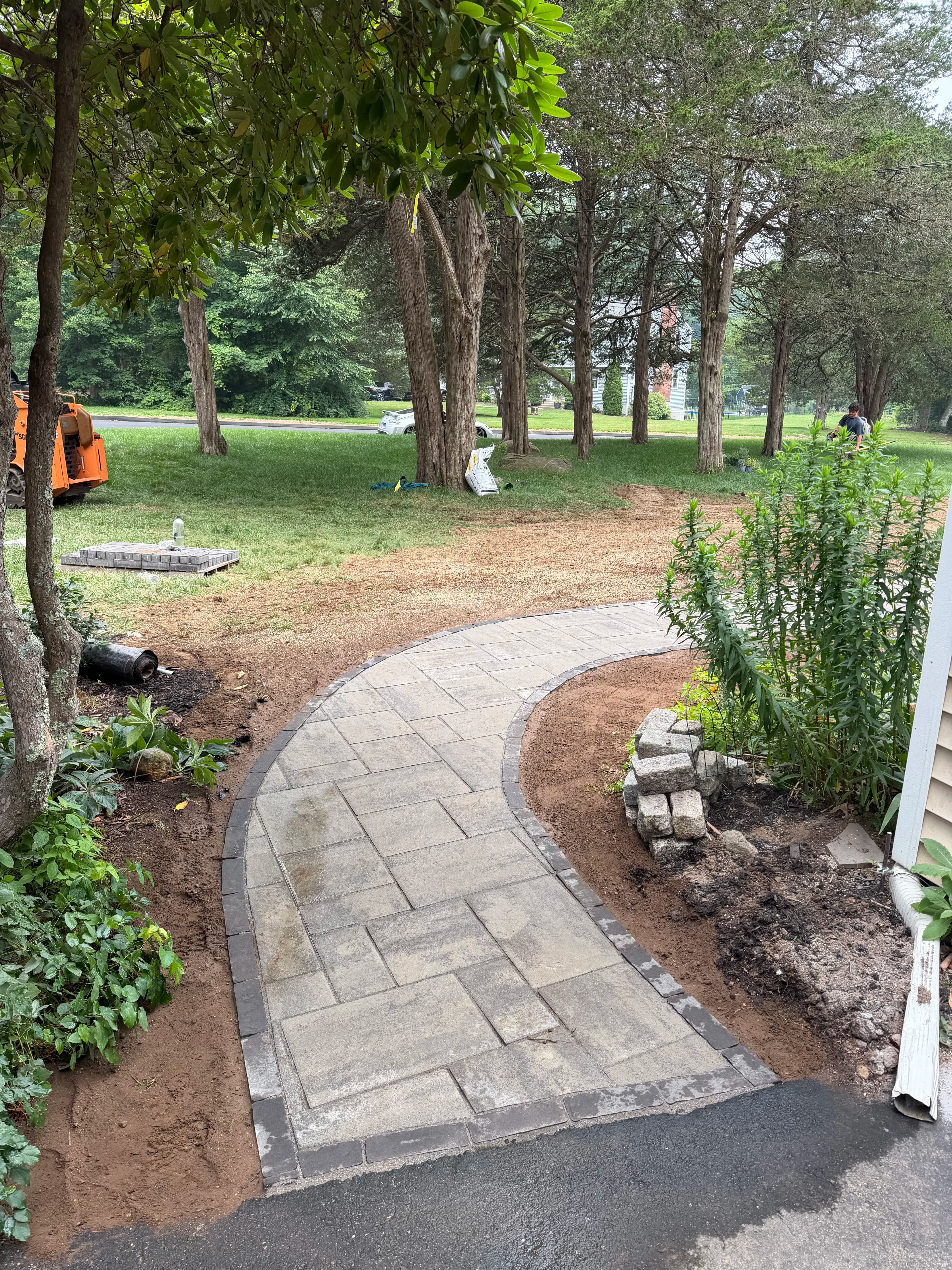 Project Paver Walkway Installation Gives This Madison CT Home a Polished Entry image