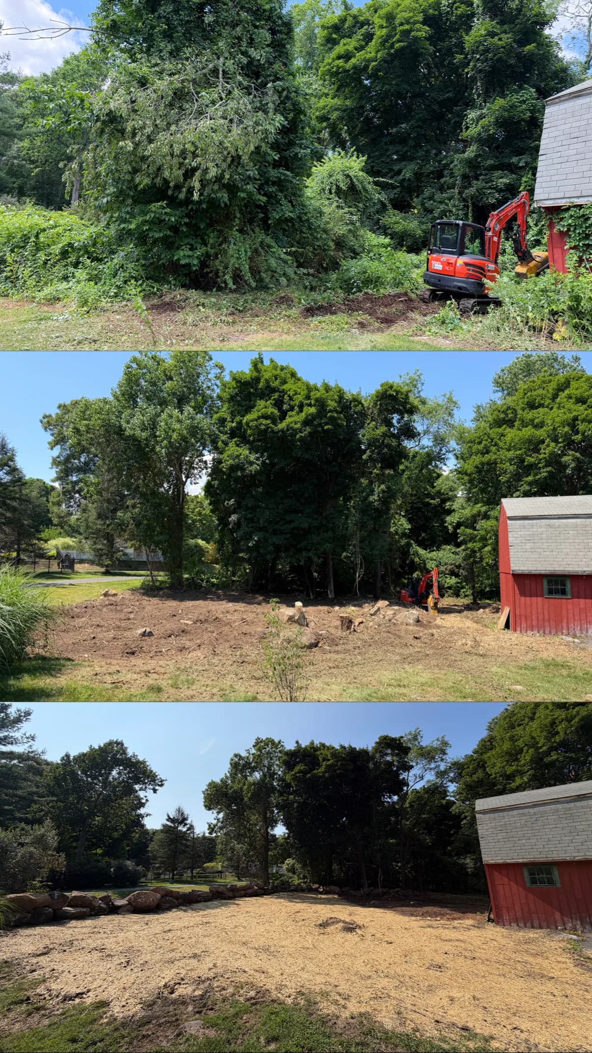 Project Brush Clearing, Boulder Wall, and Fresh Wood Chips - Full Outdoor Overhaul image