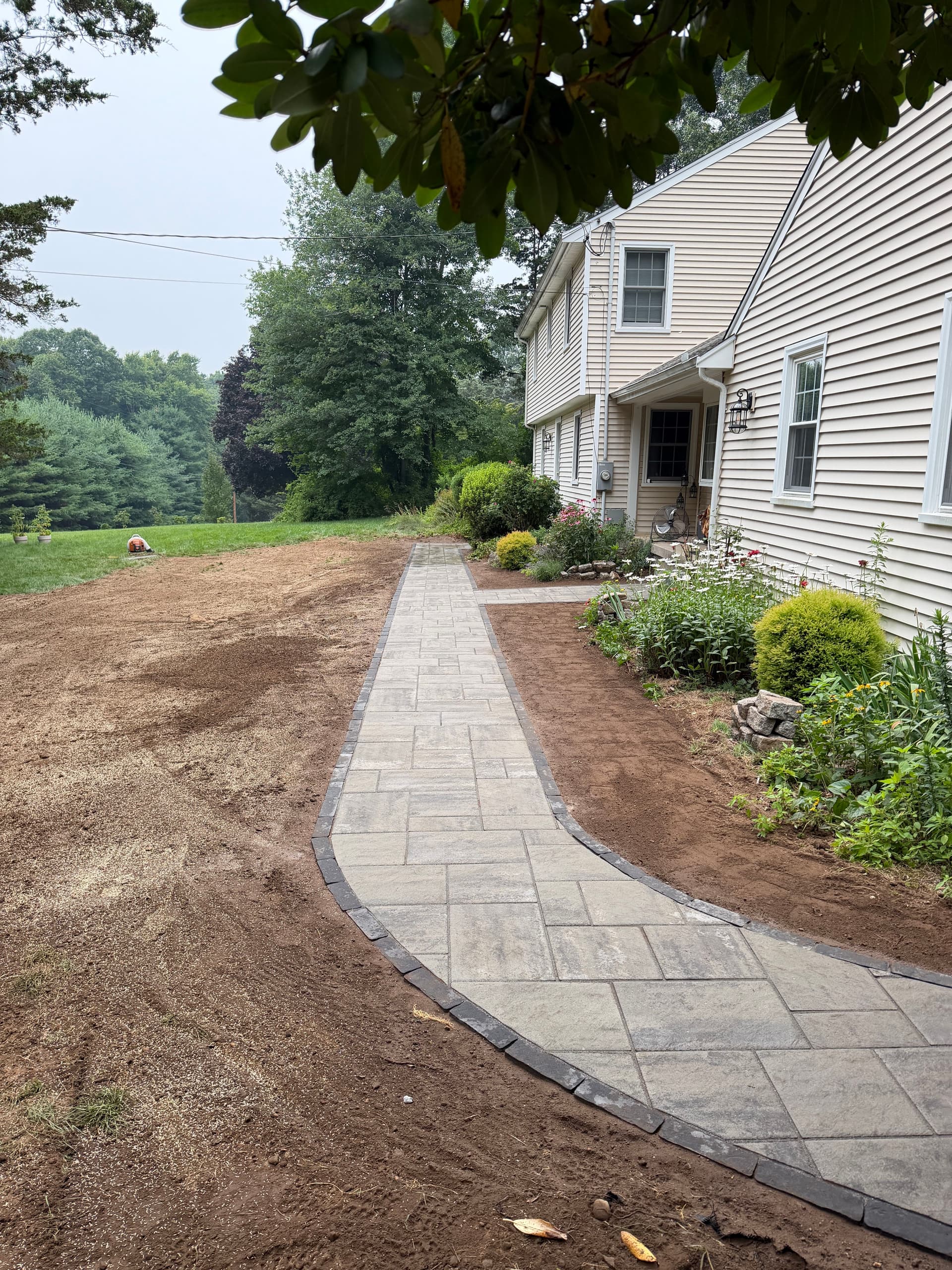 Gallery photos for Paver Walkway Installation Gives This Madison CT Home a Polished Entry: Image #2