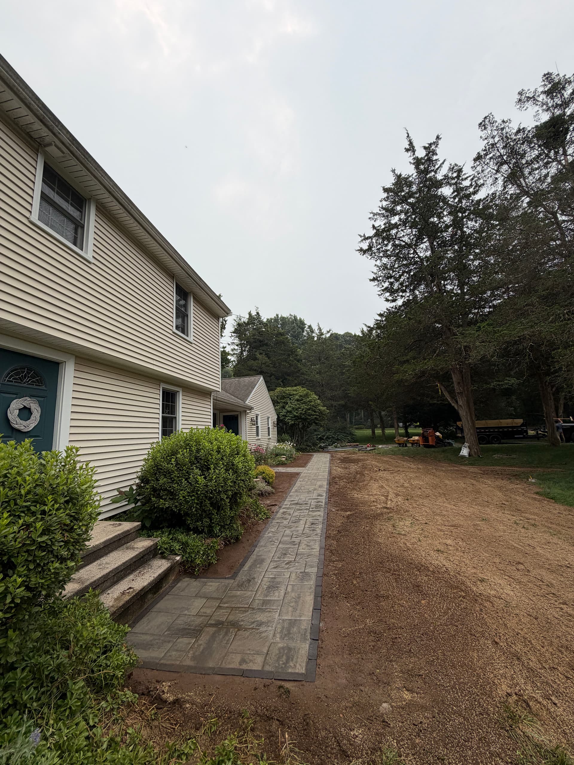 Gallery photos for Paver Walkway Installation Gives This Madison CT Home a Polished Entry: Image #1